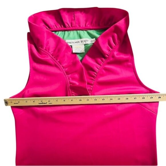 Gretchen Scott Women Vibrant Ballet Core Playful Ruffle V-Neck Pullover Top XL - Picture 6 of 7